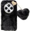Vivid Fluffy Plush Case With Heart-Shaped Chain Redmi 14C 4G Grey/Black - (CS-FR-1-2409005)