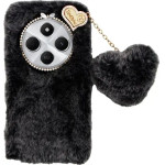 Vivid Fluffy Plush Case With Heart-Shaped Chain Redmi 14C 4G Grey/Black - (CS-FR-1-2409005)