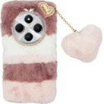 Vivid Fluffy Plush Case With Heart-Shaped Chain Redmi 14C 4G Pink - (CS-FR-2-2409004)