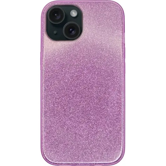 Vivid Glitter Shine Plastic Hard Case Apple Iphone 15 Purple - (CS-Fshn Glt 4-2403004)