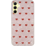 Vivid Heart Glitter Case Samsung Galaxy A55 5G Clear/Red - (CS-Offc Case 5-2403004)
