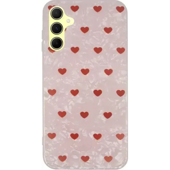 Vivid Heart Glitter Case Samsung Galaxy A55 5G Clear/Red - (CS-Offc Case 5-2403004)