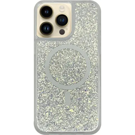 Vivid Magsafe Glitter Shine Case Apple Iphone 15 Pro Max Silver - (CS-Fshn Glt 12-2403004)
