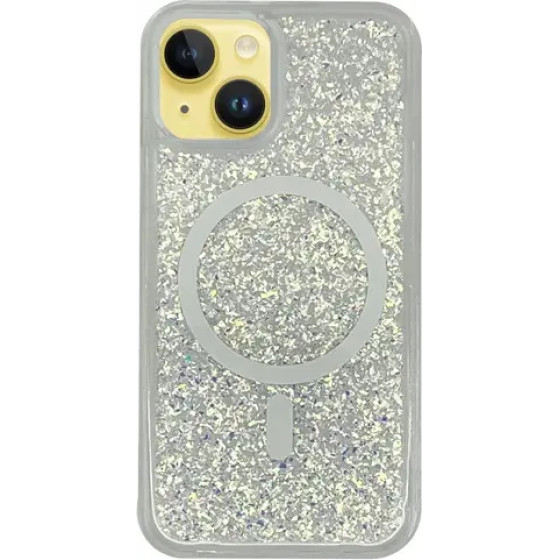 Vivid Magsafe Glitter Shine Case Apple Iphone 15 Silver - (CS-Fshn Glt 12-2403003)