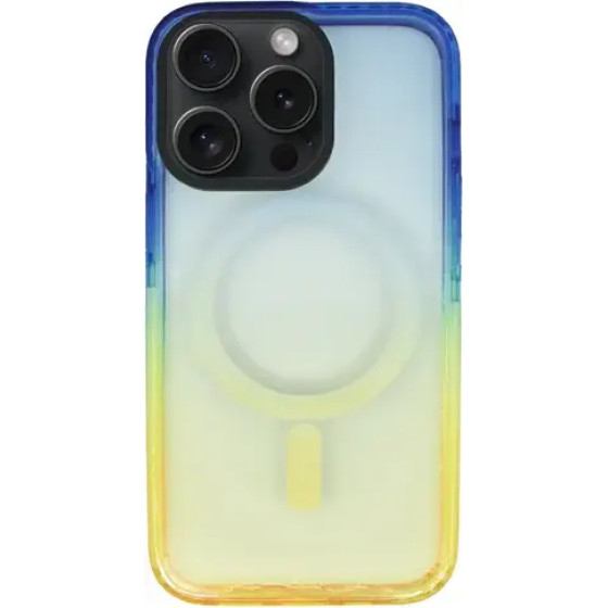 Vivid Magsafe Silicone Case Apple Iphone 15 Pro Blue/Orange - (CS-Mgs Tr 5-2403004)