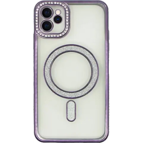 Vivid Magsafe Strass And Glitter Case Apple Iphone 15 Pro Purple - (CS-Mgs Tr 1-2403008)