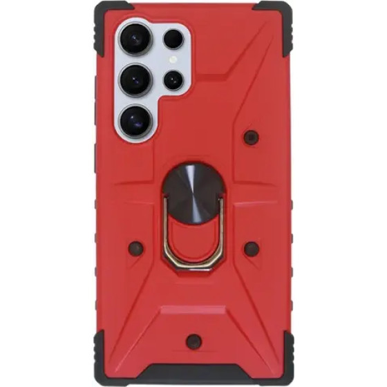 Vivid Ring Rugged Armor Case Samsung Galaxy S24 Ultra Red - (CS-CS-Rag Case 6-2403006)