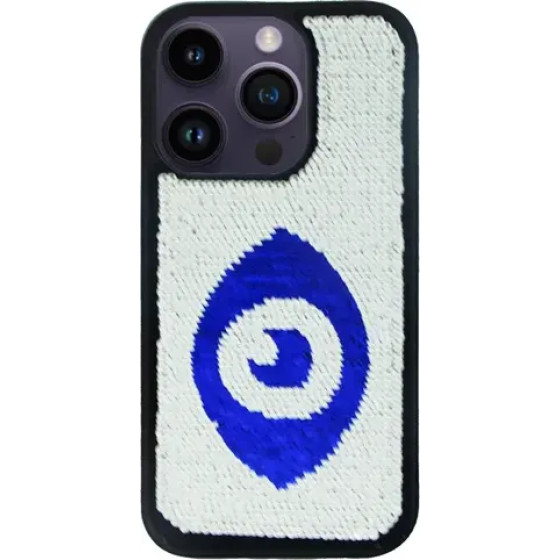 Vivid Sequin Case Apple Iphone 14 Pro Silver/Blue - (CS-Fshn Glt 9-2403005)