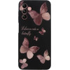 Vivid Silicone Case Samsung Galaxy A04s Butterfly Black/Pink - (CS-BTF-2403005)