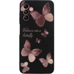 Vivid Silicone Case Samsung Galaxy A04s Butterfly Black/Pink - (CS-BTF-2403005)