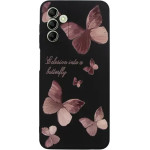 Vivid Silicone Case Samsung Galaxy A13 5G Butterfly Black/Pink - (CS-BTF-2403006)