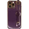 Vivid Silicone Case Wrist Strap Holder Apple Iphone 16 Pro Max Purple - (CS-HLD-5-2409002)