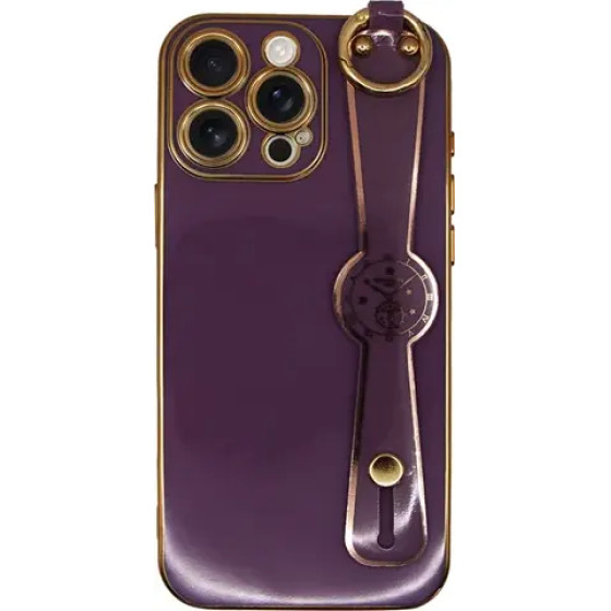 Vivid Silicone Case Wrist Strap Holder Apple Iphone 16 Pro Max Purple - (CS-HLD-5-2409002)