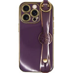 Vivid Silicone Case Wrist Strap Holder Apple Iphone 16 Pro Purple - (CS-HLD-5-2409001)