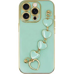 Vivid Slim Case With Heart Chain Hand Strap Apple Iphone 16 Pro Green - (CS-HLD-4-2409002)