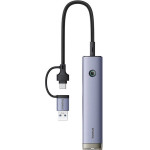 Baseus Hub 4in1 Ultrajoy USB-A&USB-C To 3xUSB3.0+USB-C+RJ45 (grey) - (B0005280B811-14)