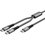 Goobay ������� USB-C �� 2x USB-C 60W, 480Mbps, 1.5m, ���� - (75739)