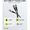 Goobay ������� USB-C �� 2x USB-C 60W, 480Mbps, 1.5m, ���� - (75739)