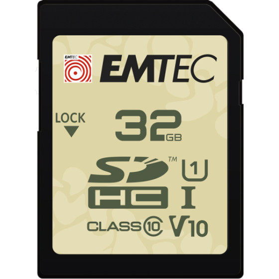 Emtec Memory Card Sd UHS-I U1 V10 Outdoor 32GB Class 10 - (ECMSD32GHCU1OR)