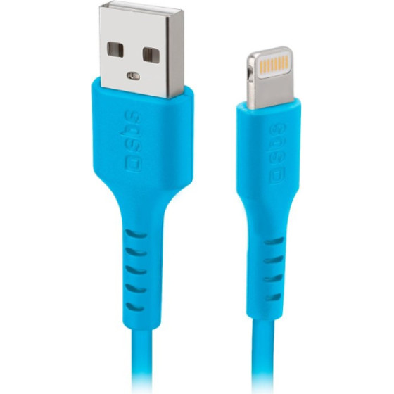 SBS Data Cable Mfi Usb 2.0 To Lightning 1m Blue - (CABLEUSBIP589A)