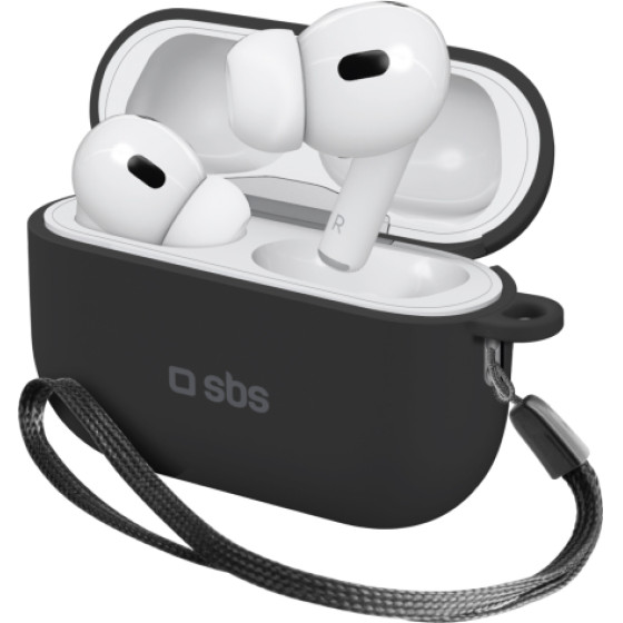 SBS Silicone Case Airpods Pro 2 (1st And 2nd Gen) Black - (TEAPPRO2K)