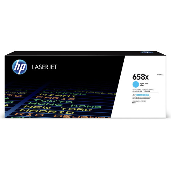 HP 658X Cyan Laserjet Toner Cartridge Hc (28k) - (W2001X)