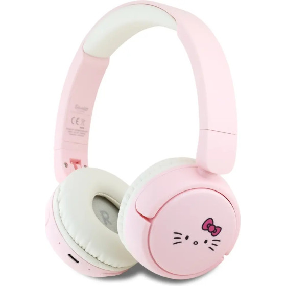 Hello Kitty Face Logo Bluetooth On-Ear Headphones - Pink - (Hel000163-0)