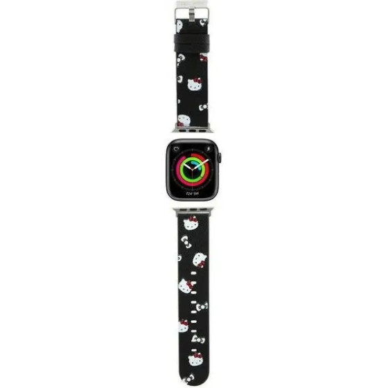 Hello Kitty Heads & Bows Pattern Strap for Apple Watch 38/40/41mm - Black - (Hel000047-0)