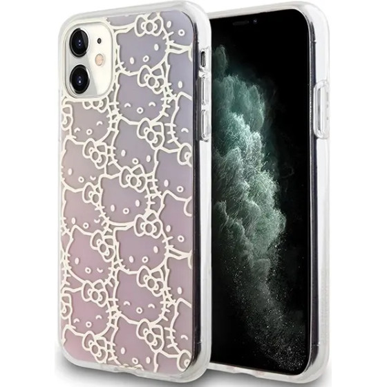 Hello Kitty IML Gradient Electrop Crowded Kitty Head Case for iPhone 11 / Xr - Pink - (Hel000077-0)