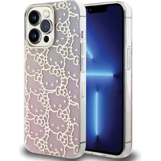 Hello Kitty IML Gradient Electrop Crowded Kitty Head case for iPhone 13 Pro / 13 - pink - (Hel000078-0)