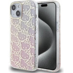 Hello Kitty IML Gradient Electrop Crowded Kitty Head case for iPhone 15 - pink - (Hel000082-0)