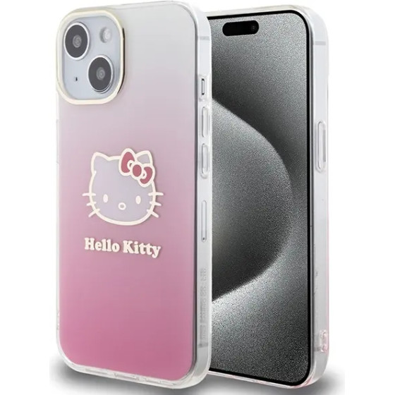 Hello Kitty IML Gradient Electrop Kitty Head case for iPhone 15 - pink - (Hel000033-0)
