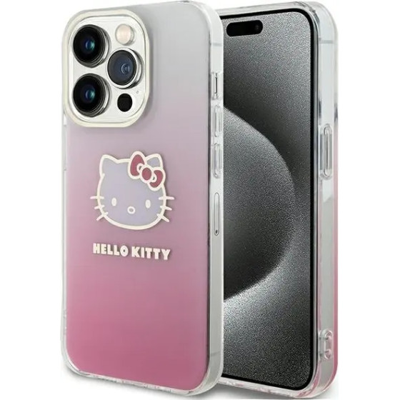 Hello Kitty IML Gradient Electrop Kitty Head case for iPhone 15 Pro - pink - (Hel000030-0)