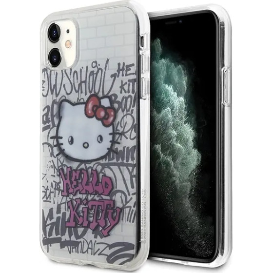 Hello Kitty IML Kitty On Bricks Graffiti case for iPhone 11 / Xr - white - (Hel000003-0)