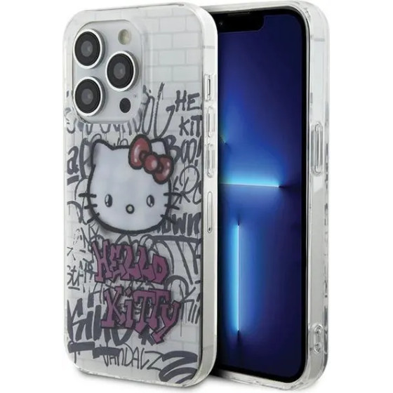 Hello Kitty IML Kitty On Bricks Graffiti case for iPhone 14 Pro - white - (Hel000021-0)