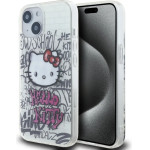 Hello Kitty IML Kitty On Bricks Graffiti case for iPhone 15 - white - (Hel000035-0)