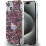 Hello Kitty IML Tags Graffiti case for iPhone 15 - pink - (Hel000012-0)
