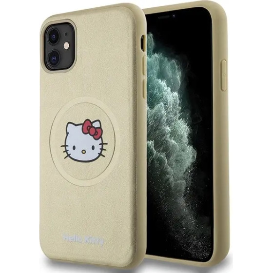 Hello Kitty Leather Kitty Head MagSafe case for iPhone 11 / Xr - gold - (Hel000085-0)