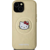 Hello Kitty Leather Kitty Head MagSafe case for iPhone 15 - gold - (Hel000046-0)