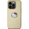 Hello Kitty Leather Kitty Head MagSafe case for iPhone 15 Pro Max - gold - (Hel000089-0)