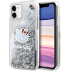 Hello Kitty Liquid Glitter Charms Kitty Head Case for iPhone 11 / Xr - Silver - (Hel000006-0)