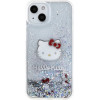 Hello Kitty Liquid Glitter Charms Kitty Head case for iPhone 14 - silver - (Hel000011-0)
