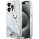 Hello Kitty Liquid Glitter Charms Kitty Head case for iPhone 14 Pro - silver - (Hel000024-0)