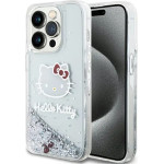 Hello Kitty Liquid Glitter Charms Kitty Head case for iPhone 14 Pro Max - silver - (Hel000029-0)