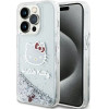 Hello Kitty Liquid Glitter Charms Kitty Head case for iPhone 15 Pro - silver - (Hel000034-0)