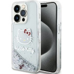 Hello Kitty Liquid Glitter Charms Kitty Head case for iPhone 15 Pro - silver - (Hel000034-0)