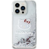 Hello Kitty Liquid Glitter Charms Kitty Head case for iPhone 15 Pro - silver - (Hel000034-0)
