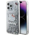 Hello Kitty Liquid Glitter Charms Kitty Head case for iPhone 15 Pro Max - silver - (Hel000042-0)