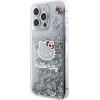 Hello Kitty Liquid Glitter Charms Kitty Head case for iPhone 15 Pro Max - silver - (Hel000042-0)