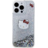 Hello Kitty Liquid Glitter Charms Kitty Head case for iPhone 15 Pro Max - silver - (Hel000042-0)